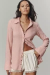 Pilcro Brushed Buttondown Cardigan Sweater In Pink