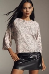 Pilcro Brushed Cashmere Boxy Crop Sweater In Multi