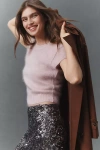 Pilcro Brushed Cashmere Short-sleeve Sweater In Multi
