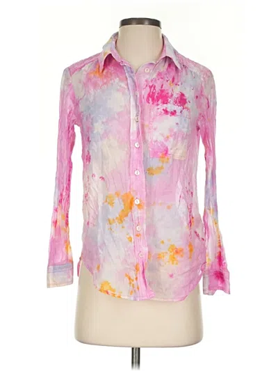 Pre-owned Pilcro By Anthropologie 3/4 Sleeve Blouse In Pink