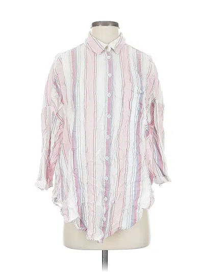 Pre-owned Pilcro By Anthropologie 3/4 Sleeve Button Down Shirt In Pink