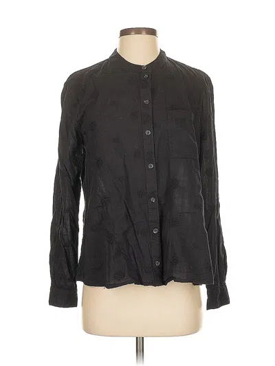 Pre-owned Pilcro By Anthropologie Long Sleeve Blouse In Black
