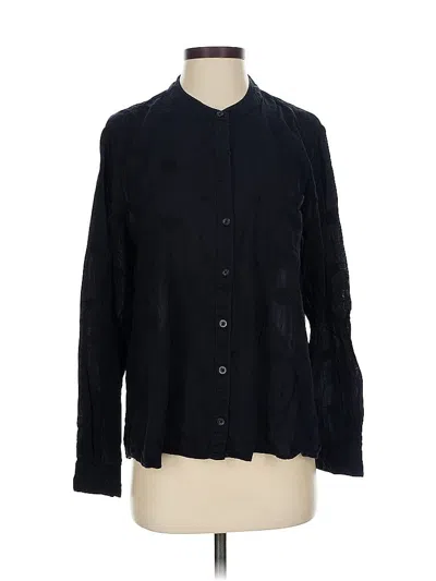 Pre-owned Pilcro By Anthropologie Long Sleeve Blouse In Black