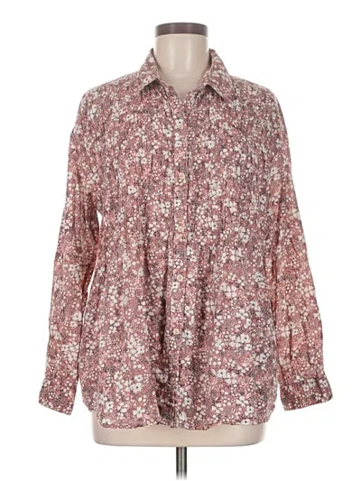 Pre-owned Pilcro By Anthropologie Long Sleeve Blouse In Burgundy