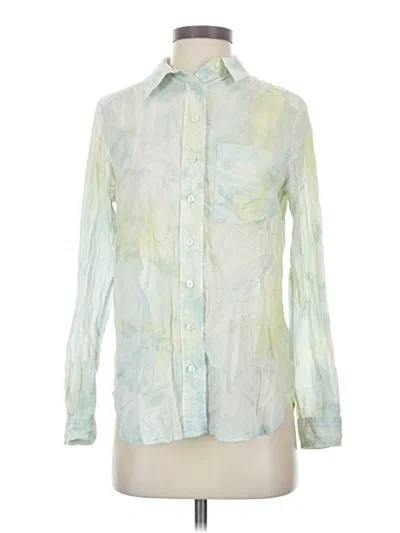 Pre-owned Pilcro By Anthropologie Long Sleeve Blouse In Green