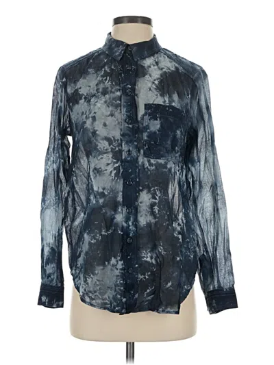 Pre-owned Pilcro By Anthropologie Long Sleeve Button Down Shirt In Blue