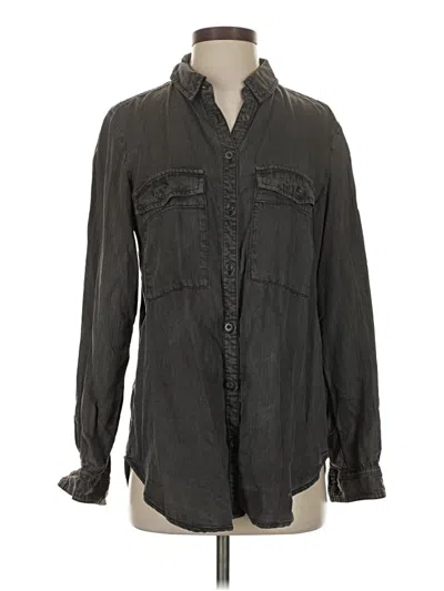 Pre-owned Pilcro By Anthropologie Long Sleeve Button Down Shirt In Gray