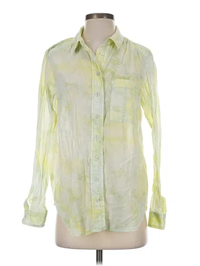 Pre-owned Pilcro By Anthropologie Long Sleeve Button Down Shirt In Green
