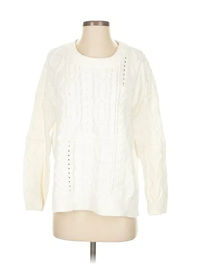 Pre-owned Pilcro By Anthropologie Pullover Sweater In White