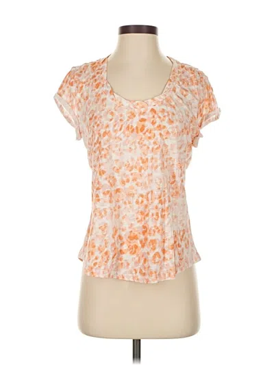 Pre-owned Pilcro By Anthropologie Short Sleeve Top Orange Sweetheart Neckline Tops