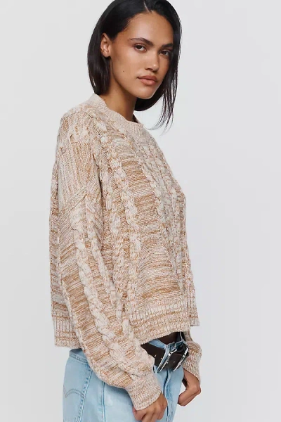 Pilcro Cable Knit Sweater In Gray