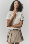 Pilcro Cable-knit Twofer Sweater In White