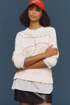 Pilcro Cable-knit Twofer Sweater In White