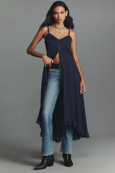 Pilcro Camisole Curtain Blouse In Blue
