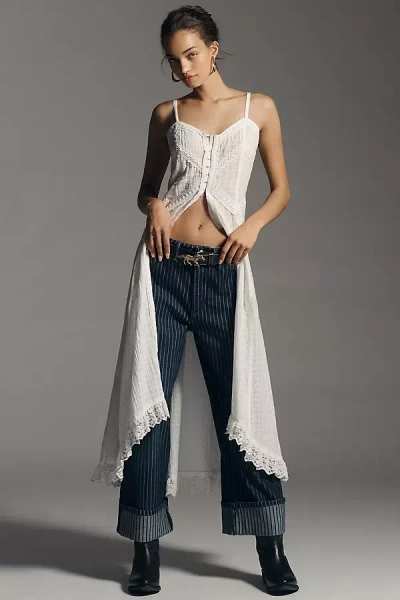 Pilcro Camisole Curtain Longline Top In White
