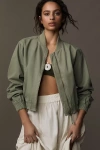 PILCRO CANVAS CROPPED BOMBER JACKET