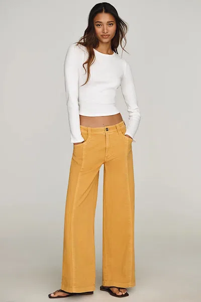 Pilcro Cara High-rise Wide-leg Pants In Yellow