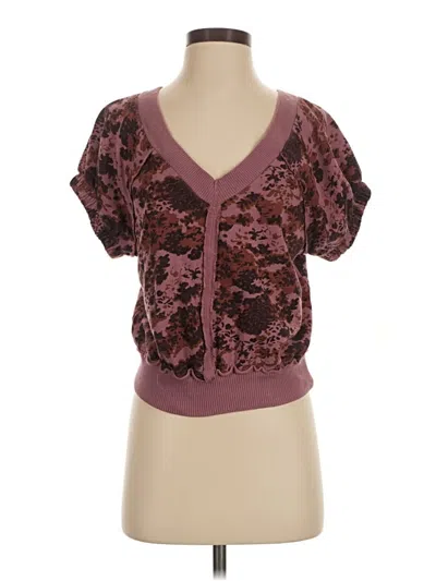 Pre-owned Pilcro Cardigan Sweater In Burgundy