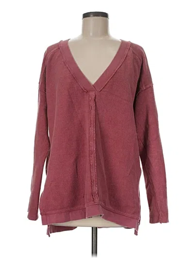 Pre-owned Pilcro Cardigan Sweater In Burgundy