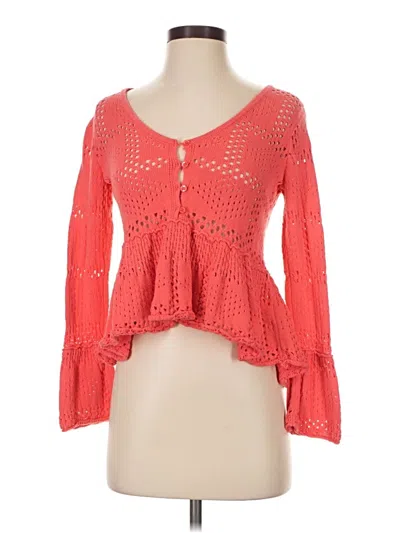 Pre-owned Pilcro Cardigan Sweater In Red