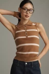 Pilcro Cashmere Blend Polo Sweater Tank