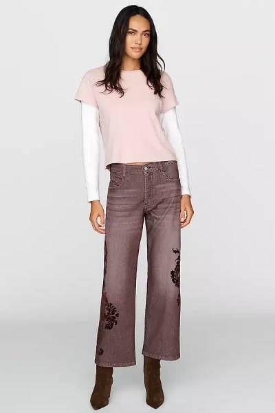 Pilcro Celeste Mid Rise Cropped Boyfriend Jeans In Purple