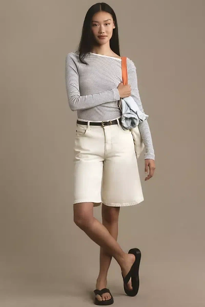 Pilcro Classic Bermuda Shorts In Beige