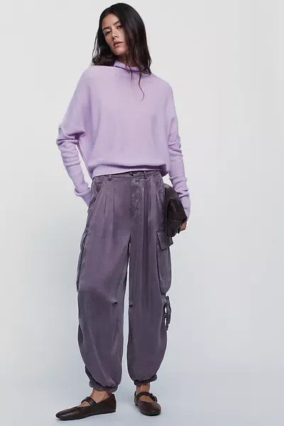 Pilcro Cleo Mid-rise Balloon Cargo Pants In Purple