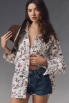 Pilcro Collared Pintuck Blouse In White