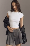 Pilcro Corduroy Pleated Skirty Shorts In Gray