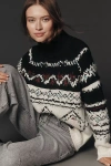 Pilcro Cotton Blend Fairisle Sweater In Black