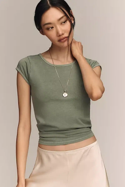 Pilcro Cotton Classic Tee In Green