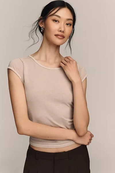 Pilcro Cotton Classic Tee In Neutral