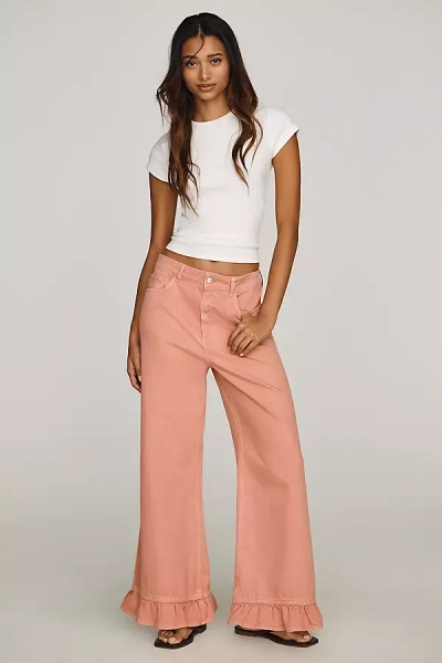 Pilcro Cotton High-rise Wide-leg Jeans In Pink