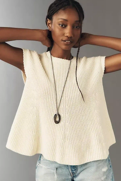 Pilcro Cotton Knit Swing Top In White