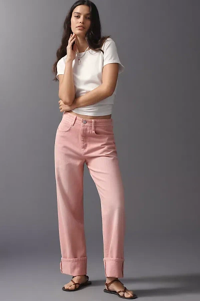 Pilcro Cotton Mid-rise Relaxed Jeans In Pink