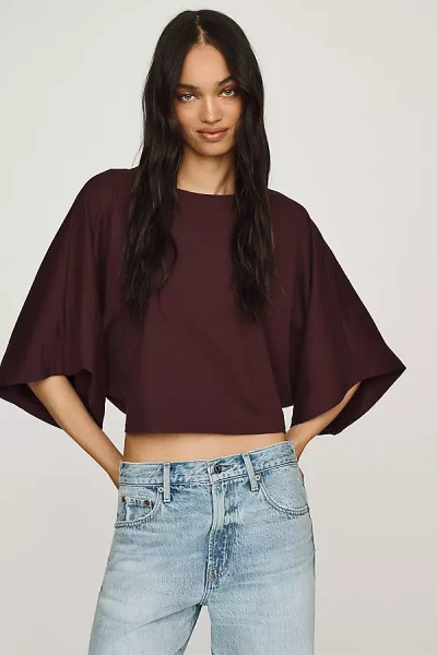 Pilcro Cotton Poncho Tee In Brown