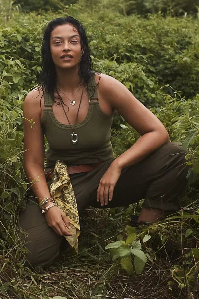 Pilcro Cotton Tank Top In Green