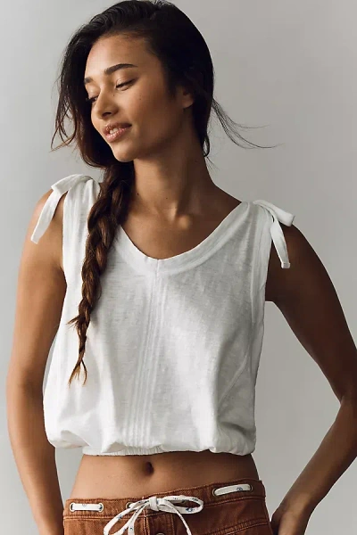 Pilcro Cotton Tie Shoulder Bubble Tee In Pink