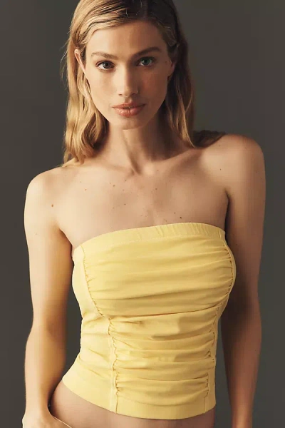 Pilcro Cotton Tube Top In Yellow