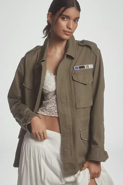 Pilcro Cotton Utility Jacket In Brown