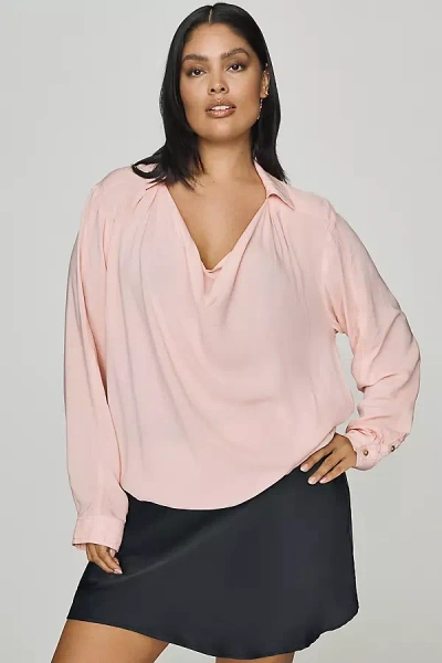 Pilcro Cowl-neck Long-sleeve Blouse In Pink