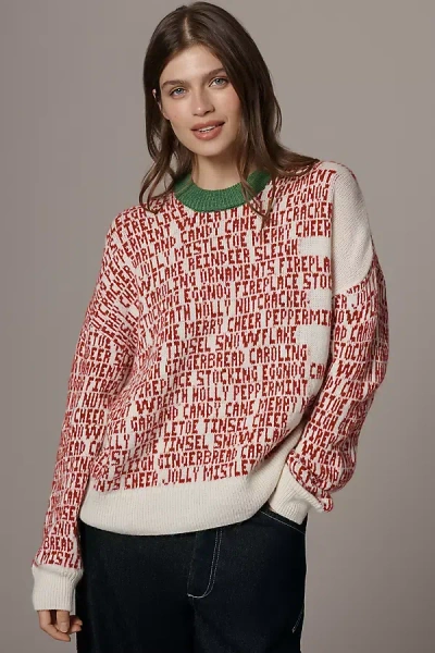 Pilcro Crew-neck Holiday Graphic Sweatshirt In Multi