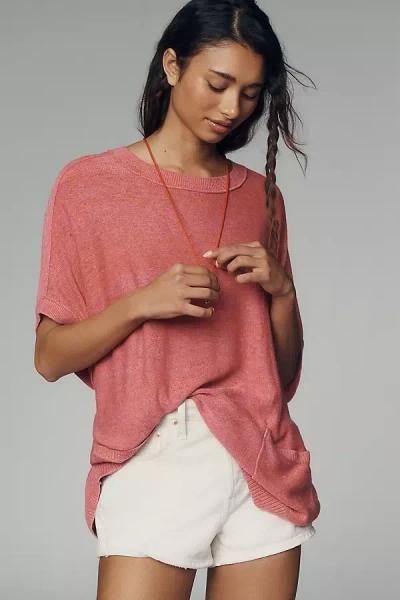 Pilcro Crew-neck Oversized Sweater Tee In Pink