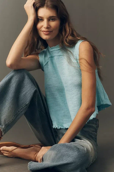 Pilcro Crew-neck Swing Tank Top In Blue