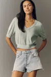 Pilcro Crop Bubble Knit Tee In Multi