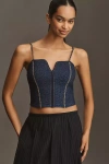 Pilcro Crop Corset Sweater Tank Top In Blue