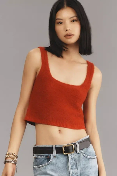 Pilcro Cropped Sweater Tank Top In Red