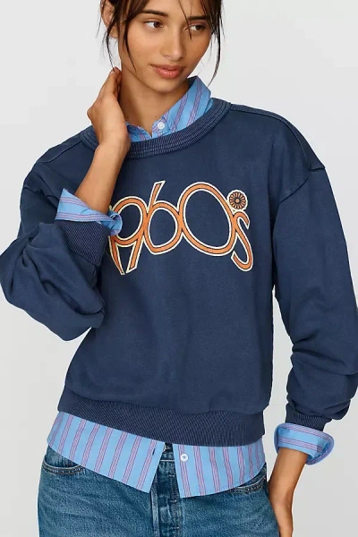 Pilcro Decades 100% Cotton Sweatshirt In Blue