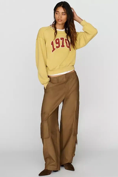 Pilcro Decades 100% Cotton Sweatshirt In Yellow